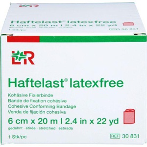 HAFTELAST Fixierb.kohäs.latexfrei 6 cmx20 m rot Produktbild