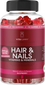 Hair & Nails Vitamins Hallon 110 st Gummies produkt bild