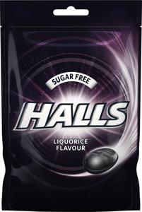 Halls Liquorice sugarfree bag 65 g produkt bild