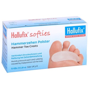 HALLUFIX softies Hammerzehenpolster Größe M 36-41 2 St Gelplatten Produktbild