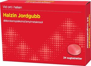 Halzin Jordgubb Sugtablett Blister, 24tabletter produkt bild