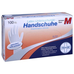 HANDSCHUHE Einmal Latex gepudert M Produktbild