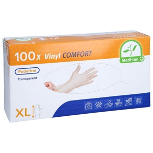 HANDSCHUHE Einmal Vinyl puderfrei XL 100 St Handschuhe Produktbild