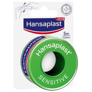 Hansaplast Sensitive Fixation Tape 5 m x 2,5 cm produkt bild