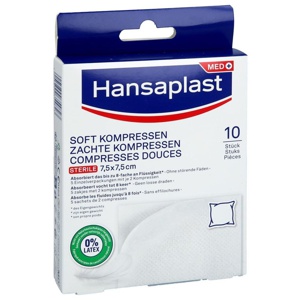 HANSAPLAST Soft Kompressen 7,5x7,5 cm steril Produktbild