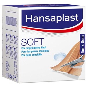 Hansaplast Soft Pflaster 5mx8cm Rolle, 1 St Pflaster Produktbild