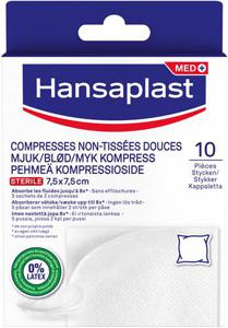 Hansaplast Soft Steril Kompress 7,5 cm x 7,5 cm (10 st) produkt bild