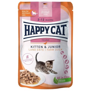 Happy Cat Meat in Sauce Kitten & Junior Duck - 85 g produkt bild