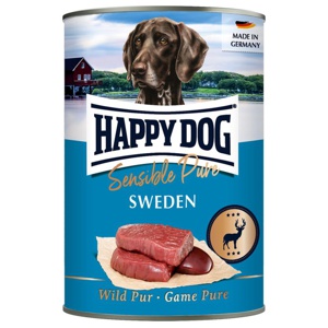 Happy Dog Sensible Pure 6 x 400 g - Sweden (vilt pur) produkt bild