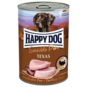 Happy Dog Sensible Pure 6 x 400 g - Texas (kalkon pur) produkt bild
