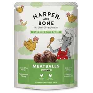 Harper&Bone Cat Adult Meatballs Flavours of the Farm 85 g produkt bild