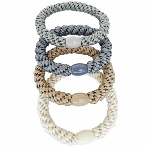 Hårstrikk blå/beige 4 stk produktbilde