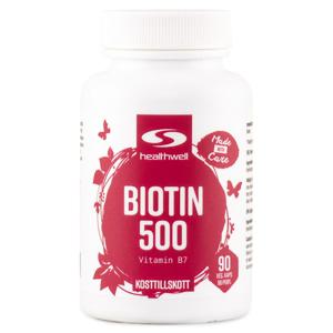 Healthwell Biotin 500 90 kaps produkt bild