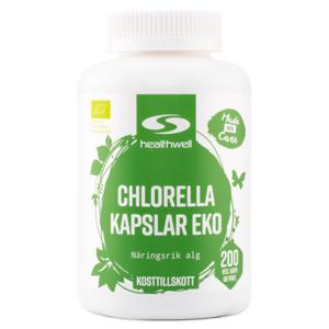 Healthwell Chlorella Kapslar EKO 200 kaps produkt bild