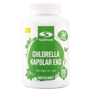 Healthwell Chlorella Kapsler ØKO 200 kapsler produktbillede