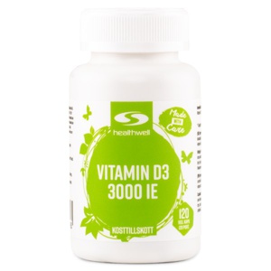 Healthwell D3-vitamin 3000 IU 120 kapsler produktbillede