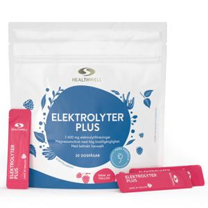 Healthwell Elektrolyter Plus Hallon 20-pack produkt bild