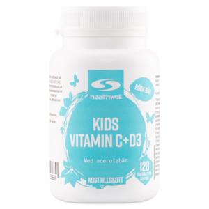 Healthwell Kids Vitamin C+D3 120 tuggtabletter produkt bild