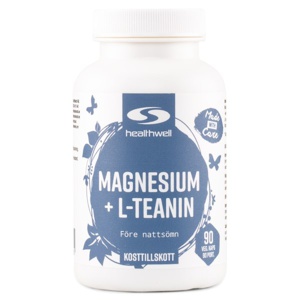 Healthwell Magnesium+L-teanin 90 kapsler produktbillede