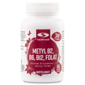 Healthwell Metyl B2 B6 B12 Folat 60 kaps produkt bild