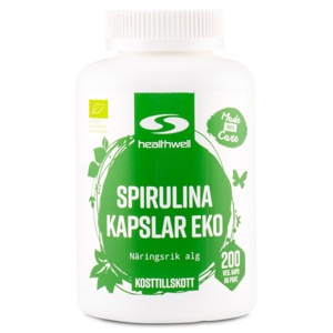 Healthwell Spirulina Kapsler ØKO 200 kapsler produktbillede