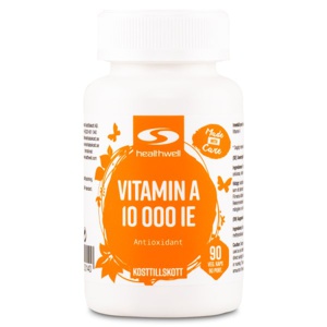 Healthwell Vitamiini A 10000 IE 90 kapsler produktbillede