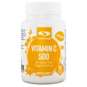 Healthwell Vitamin C 500 Tuggtabletter 90 tuggtabl produkt bild
