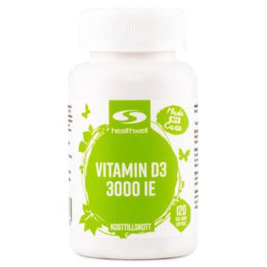 Healthwell Vitamin D3 3000 IE 120 kaps produkt bild