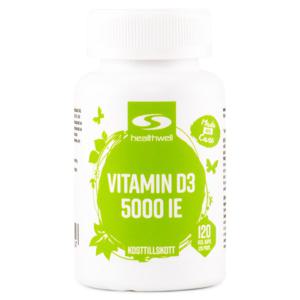 Healthwell Vitamin D3 5000 IE 120 kaps produkt bild