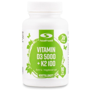 Healthwell Vitamin D3 5000 + K2 100 90 kaps produkt bild