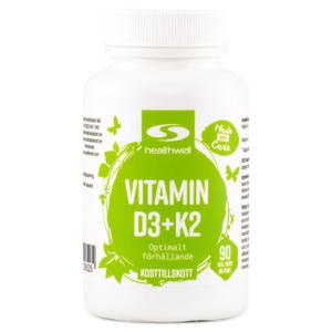 Healthwell Vitamin D3+K2 90 kaps produkt bild