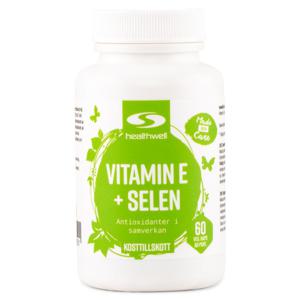 Healthwell Vitamin E+Selen 60 kaps produkt bild