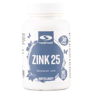 Healthwell Zink 25 90 kaps produkt bild