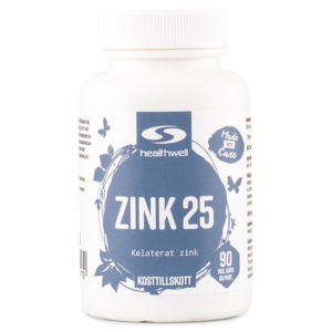 Healthwell Zink 25 90 kapsler produktbillede