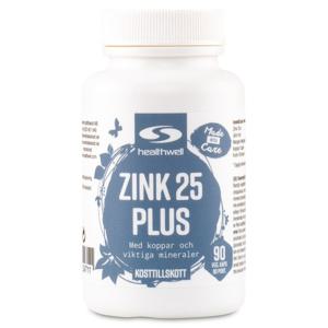 Healthwell Zink 25 Plus 90 kaps produkt bild