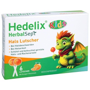HEDELIX HerbalSept Hals Lutscher Kids Produktbild