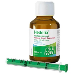 Hedelix Hustensirup mit Himbeer-Kirsch-Geschmack, 100 ml Sirup Produktbild