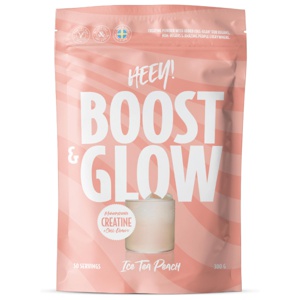 Heey! Boost & Glow Creatine + Coll-egan®, Ice Tea Peach, 300 g produktbilde