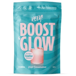 HEEY Boost & Glow Creatine + Collagen Wild Strawberry 300 g produktbillede