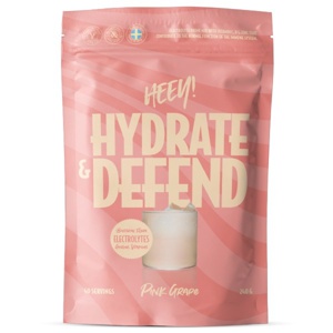 Heey! Hydrate & Defend Electrolytes + Immune Booster Pink Grape 240 g produktbillede