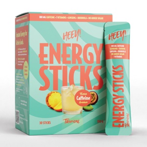 Heey! Energy Sticks Koffein + Guarana, Tropisk, 30 stk. produktbilde
