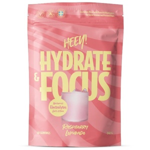 Heey! Hydrate & Focus Electrolytes - Raspberry Lemonade - 240 g. produktbillede