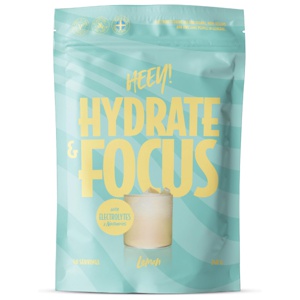 Heey! Hydrate & Focus Elektrolytter + Lions Mane, Lemon, 240 g produktbilde