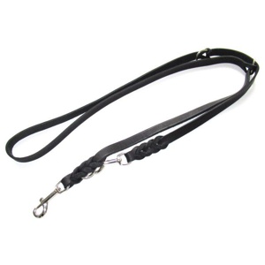 Heim Führleine mit eingeflochtenem Karabiner, schwarz Produktbild