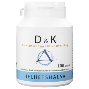 Helhetshälsa D & K, D3 50 µg /K2 75 µg, 100 st produkt bild
