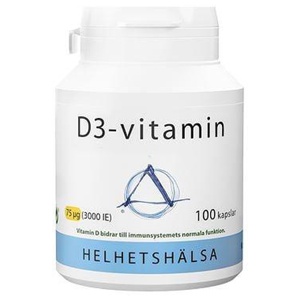 Helhetshälsa D3-vitamin, 75 µg, 3000 IE 100 kapslar produkt bild