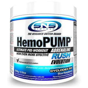 HemoPUMP Adrenaline Rush PWO 250 g - Blue Raspberry produkt bild