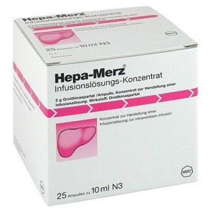 HEPA-MERZ Infusionslösungs-Konzentrat Ampullen Produktbild