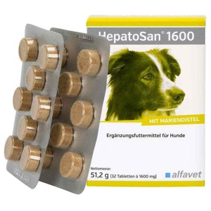 Hepatosan 1600 Tabletten Ergänzungsfuttermittel für Hunde, 32 St Tabletten Produktbild