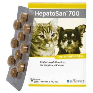 HEPATOSAN 700 Diät-Erg.Futterm.Tab.f.Hund/Katze Produktbild
